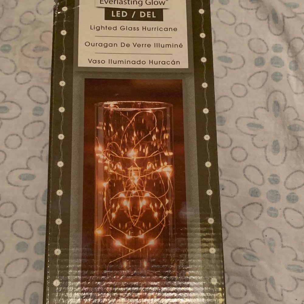 Led hurricane glass lamp